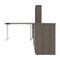 Bestar BESTAR Upstand 135W 72W L-Shaped Standing Desk with Bookcase and File Cabinet in bark grey & white 175853-000047 - alternate 2